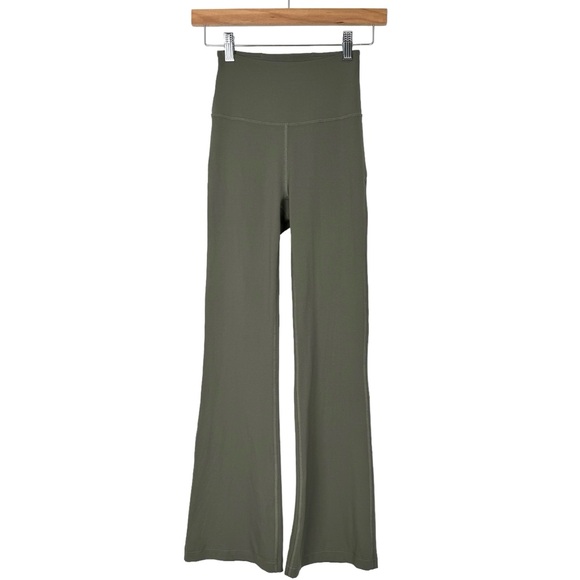 lululemon athletica Pants - Lululemon Super High Rise Flared Groove Pants Army Green Size 2